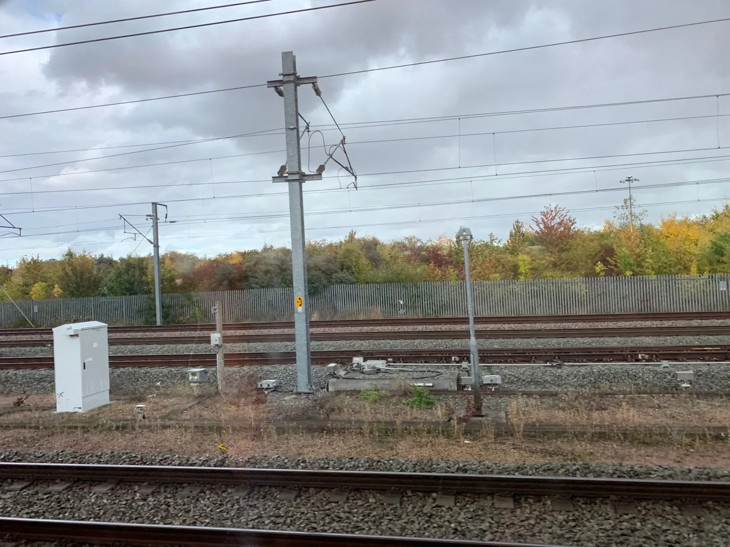 Railway tracks and overhead wires