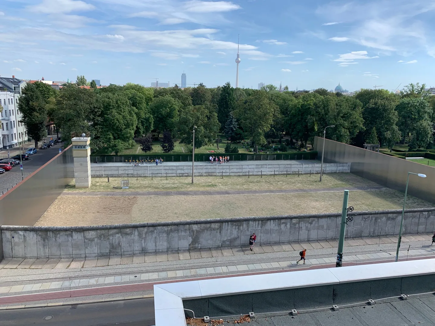 Preserved border strip at the Berlin Wall memorial