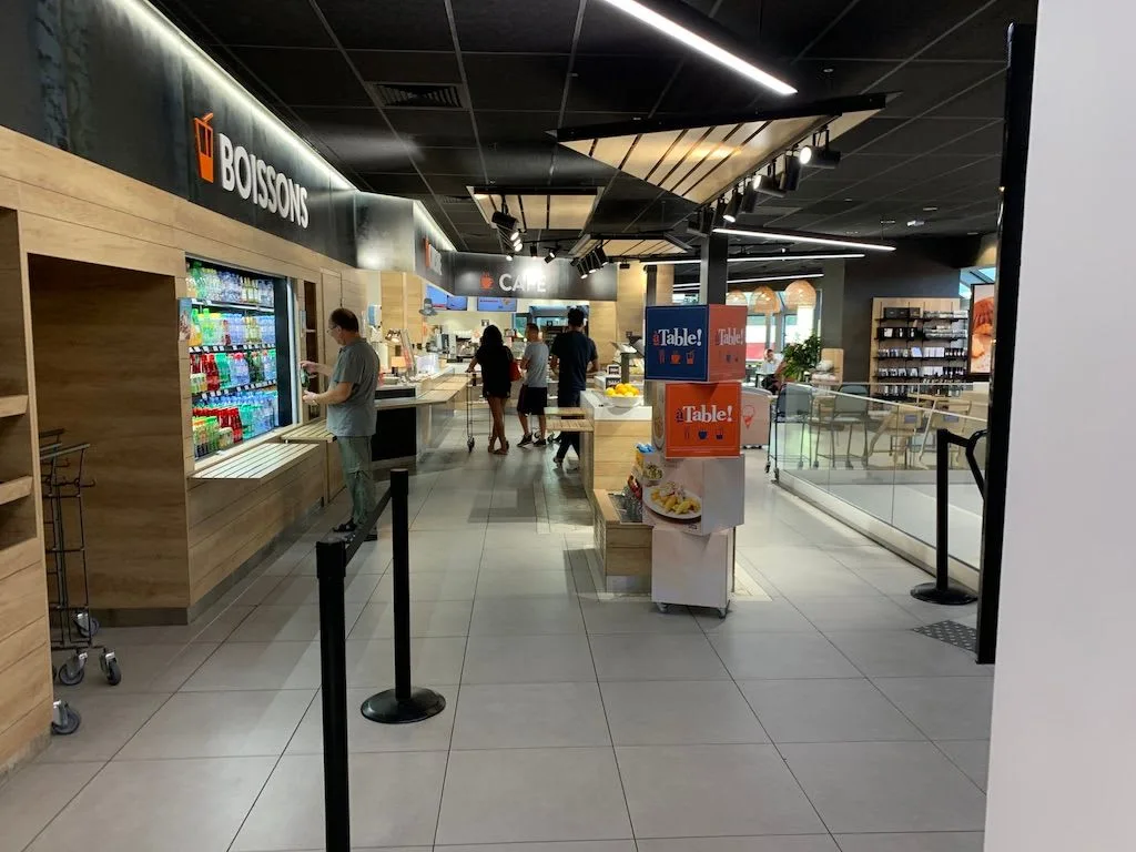 Interior of a French fast-food restaurant