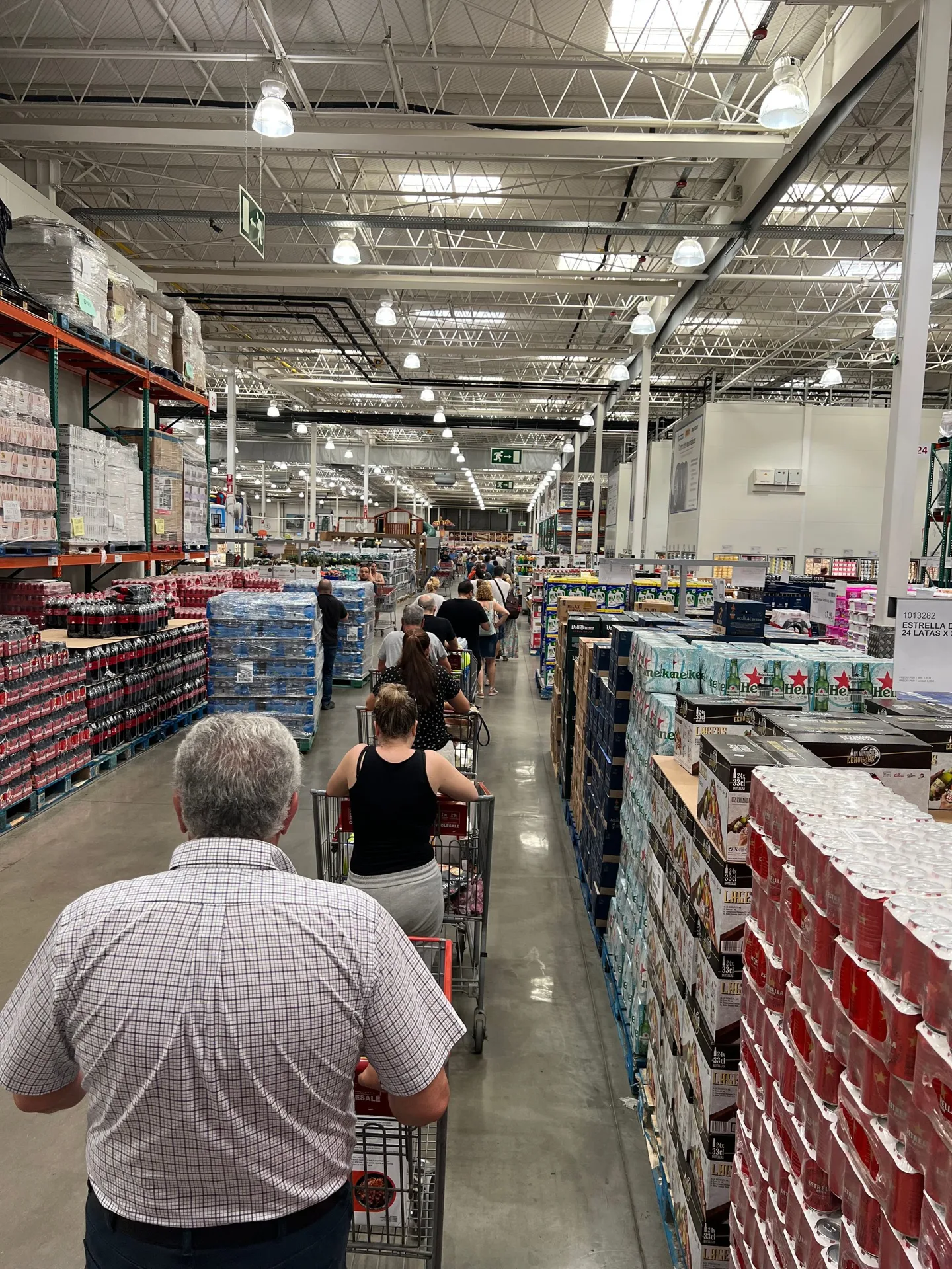 Shoppers in a warehouse store