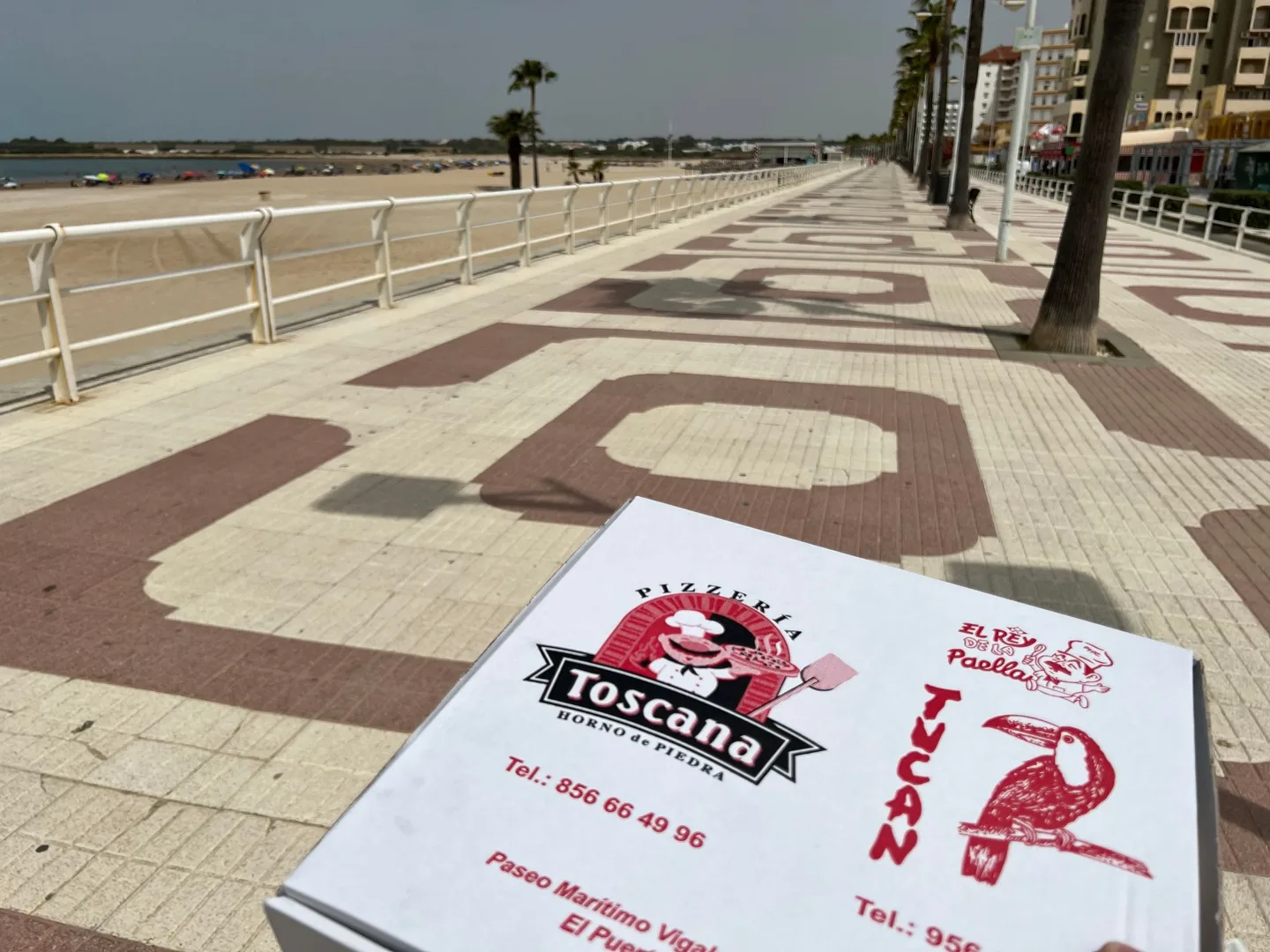 Restaurant menu beside the seaside promenade