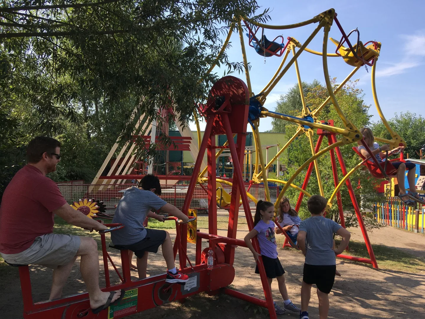 Human-powered Ferris wheel at Irrlandia