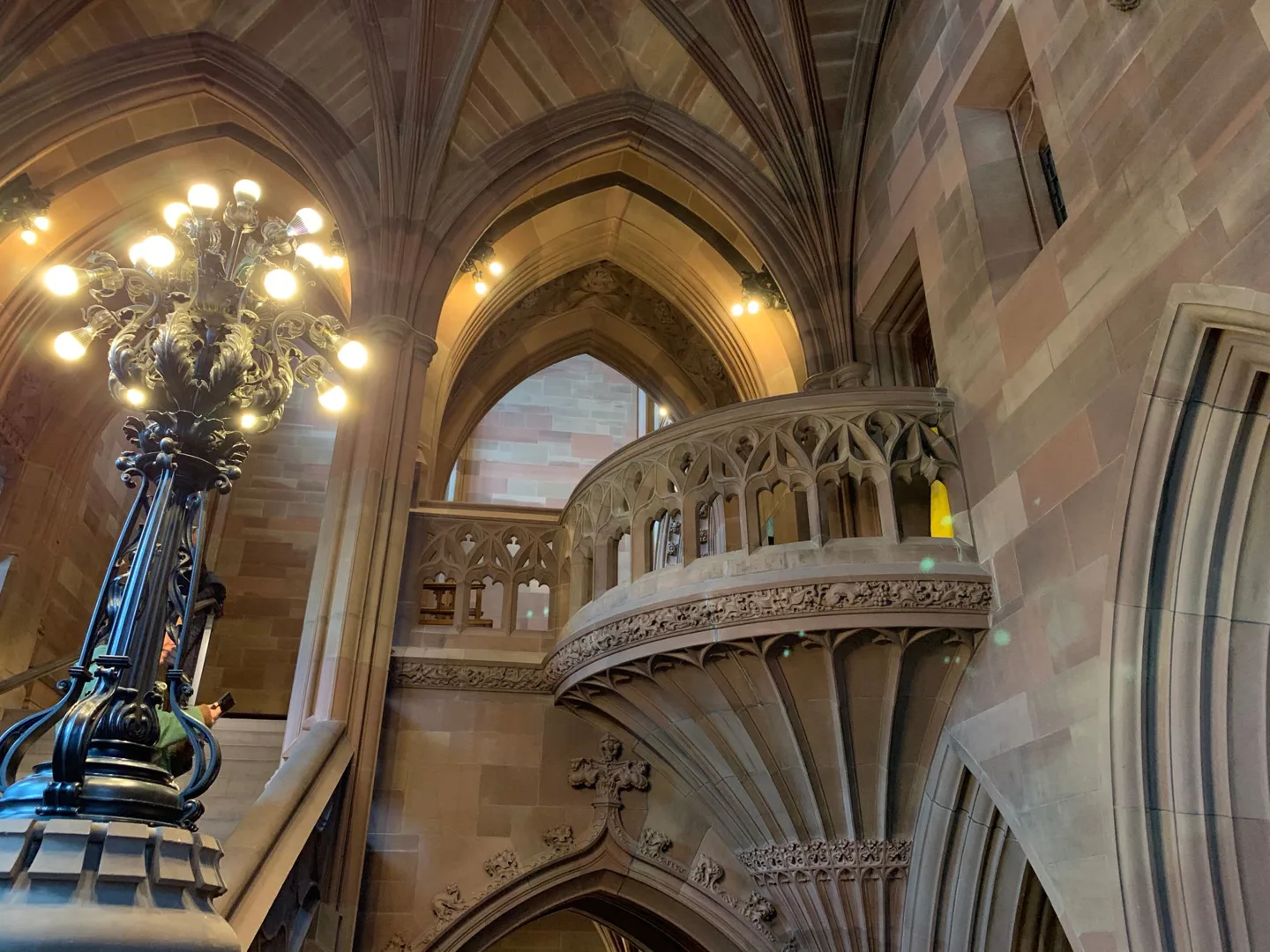 Ornate balcony above the library hall