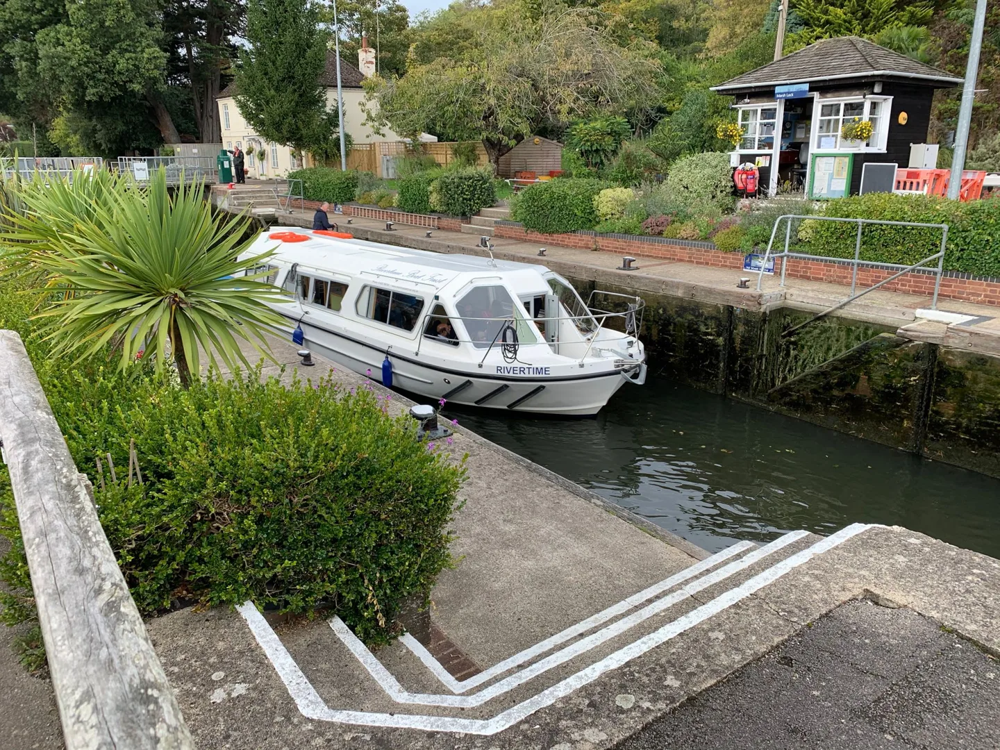 Boat beside a lock