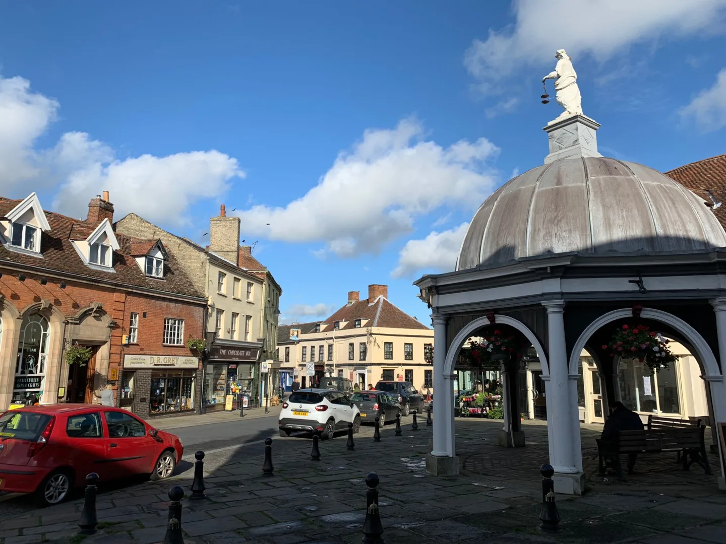 Small domed shelter in a town square