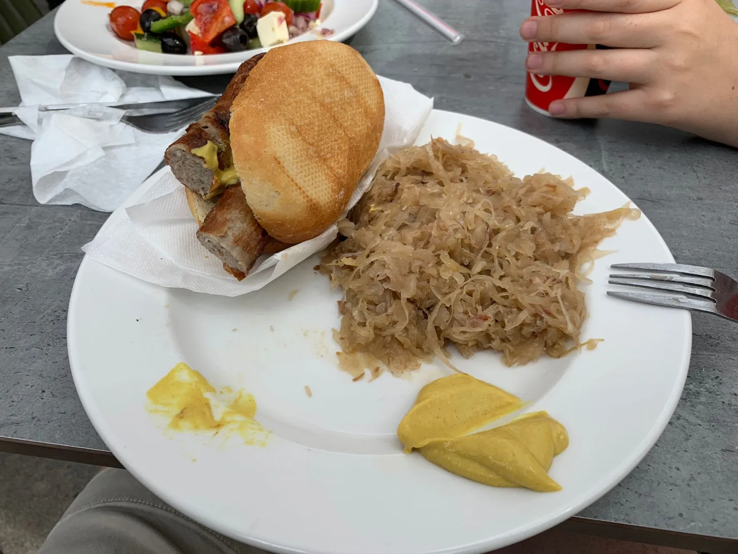 Sandwich and rice on a dinner plate