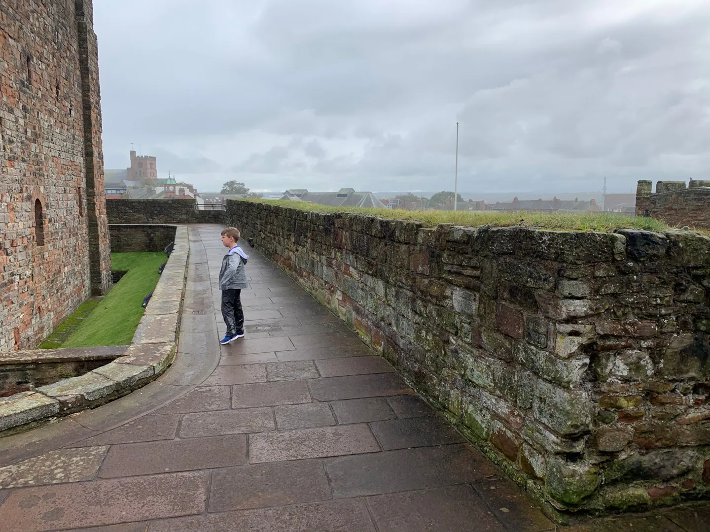 Walkway along a castle wall