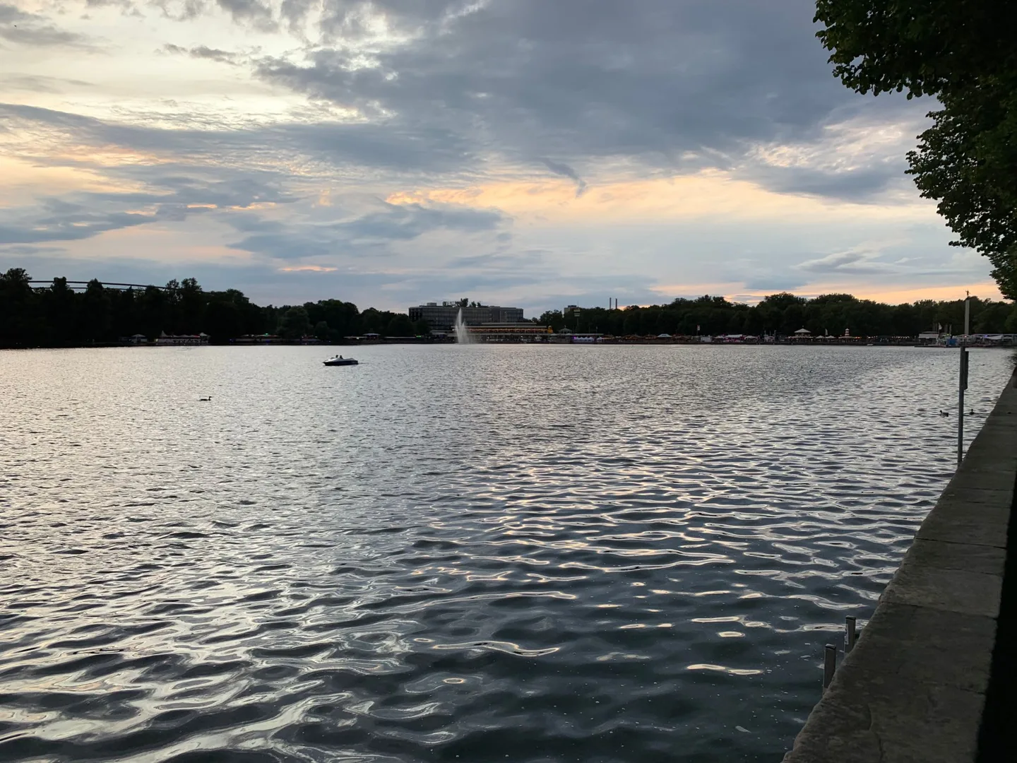 Clouds reflected on the lake at sunset