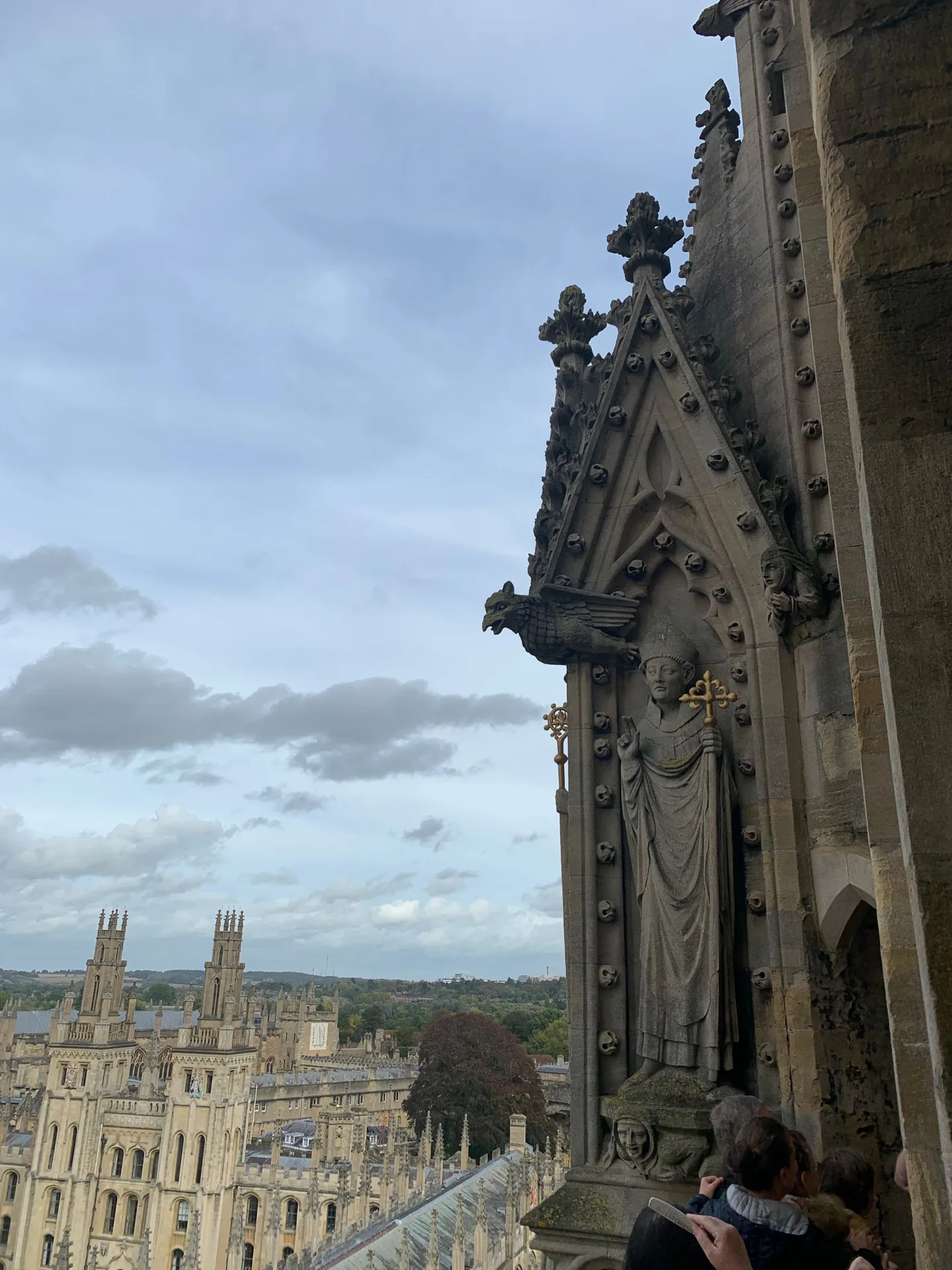 Gothic spires above Oxford rooftops