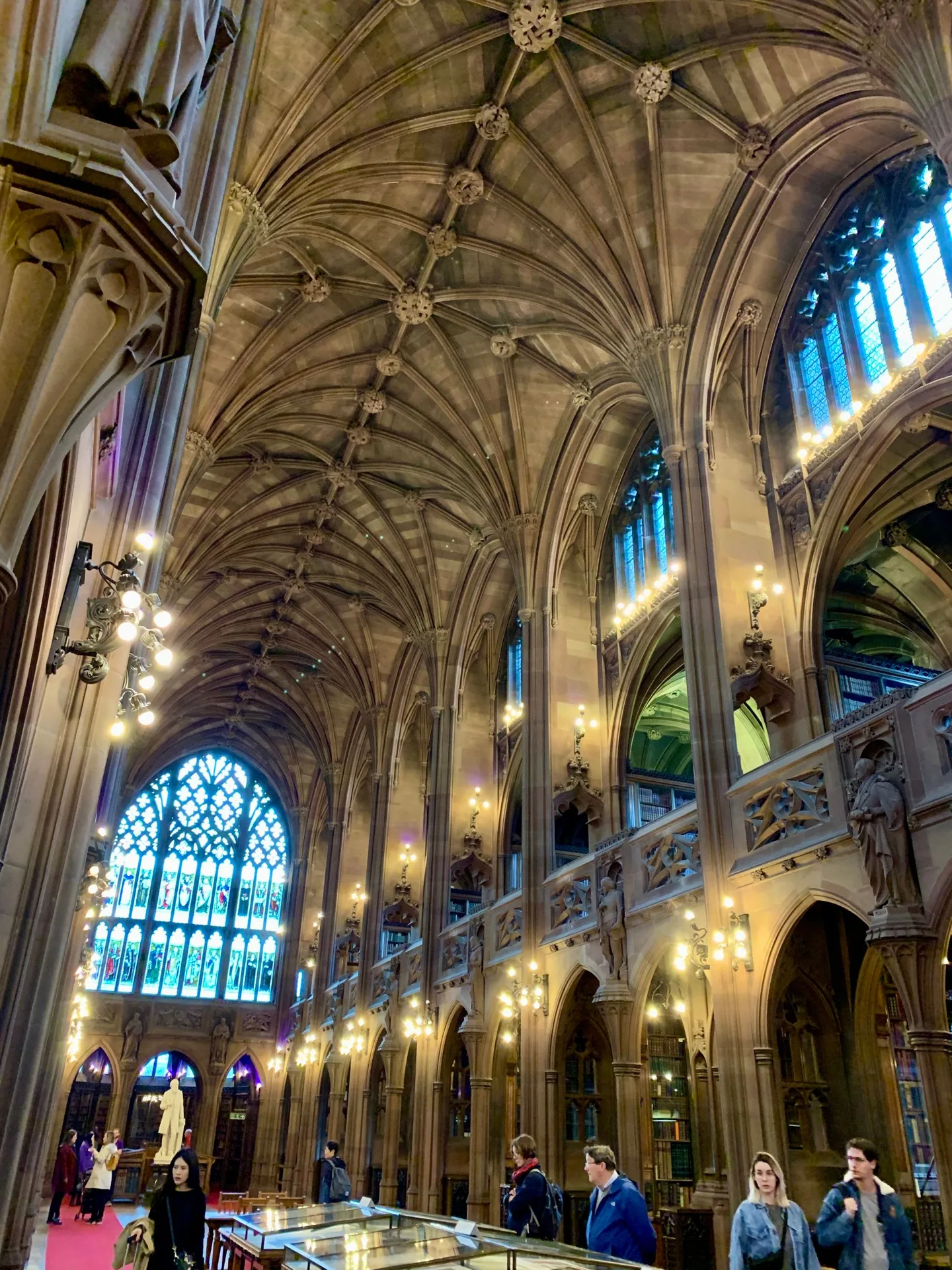 High vaulted reading room at the John Rylands Library