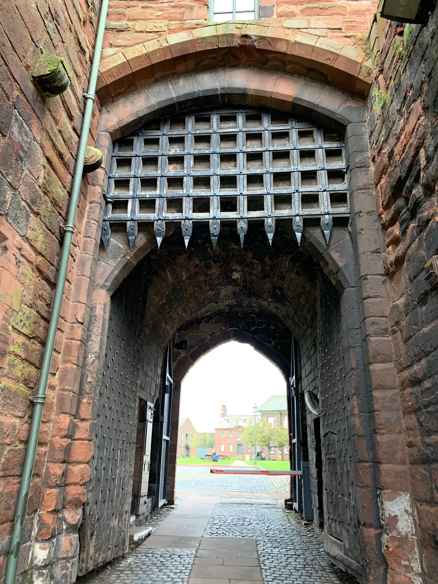 Portcullis above a castle passage