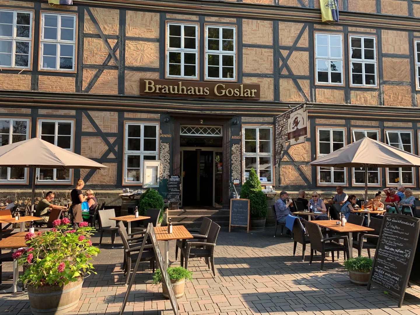 Outdoor tables at Brauhaus Goslar