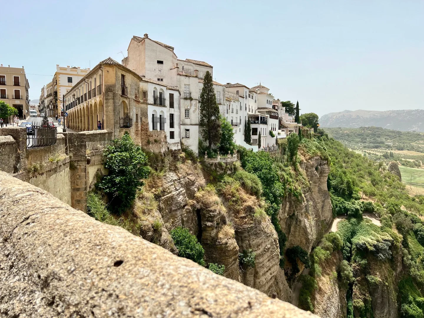 Buildings perched above Ronda's gorge