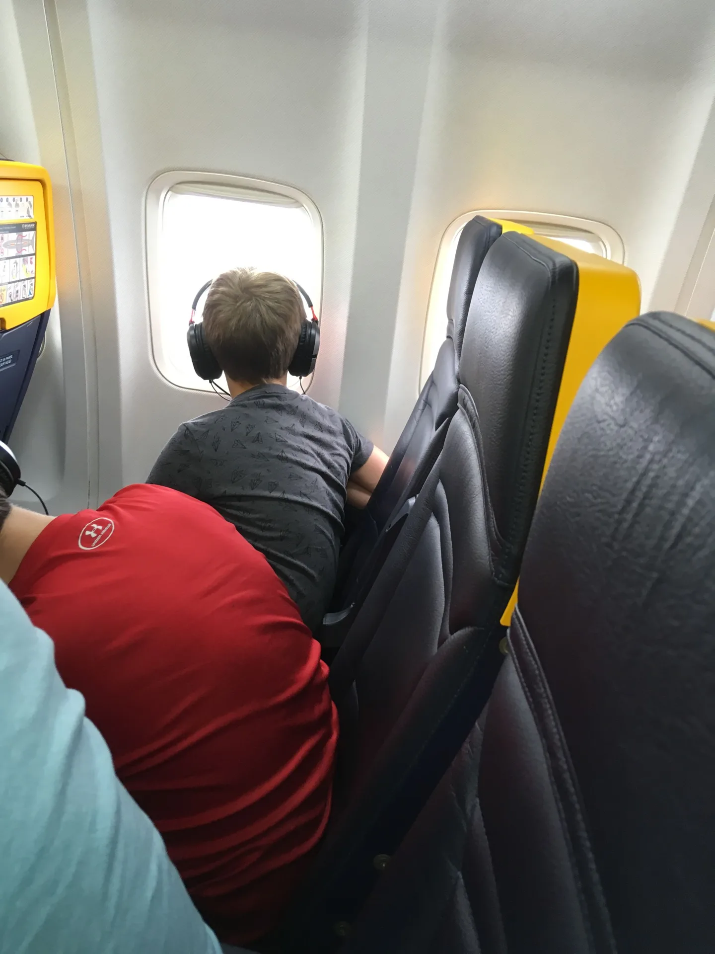 Passenger seated aboard a Ryanair flight