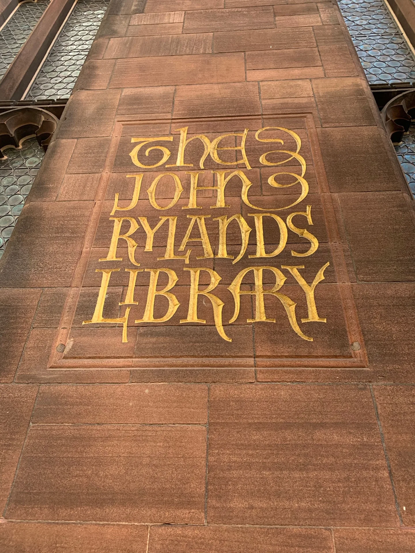 John Rylands Library lettering on the building