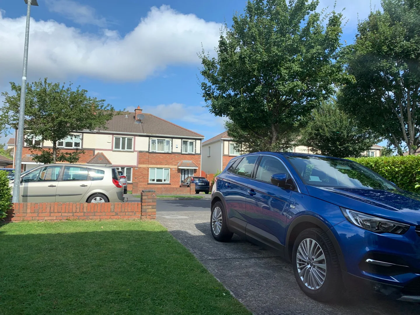 Blue car outside our holiday house in Ireland
