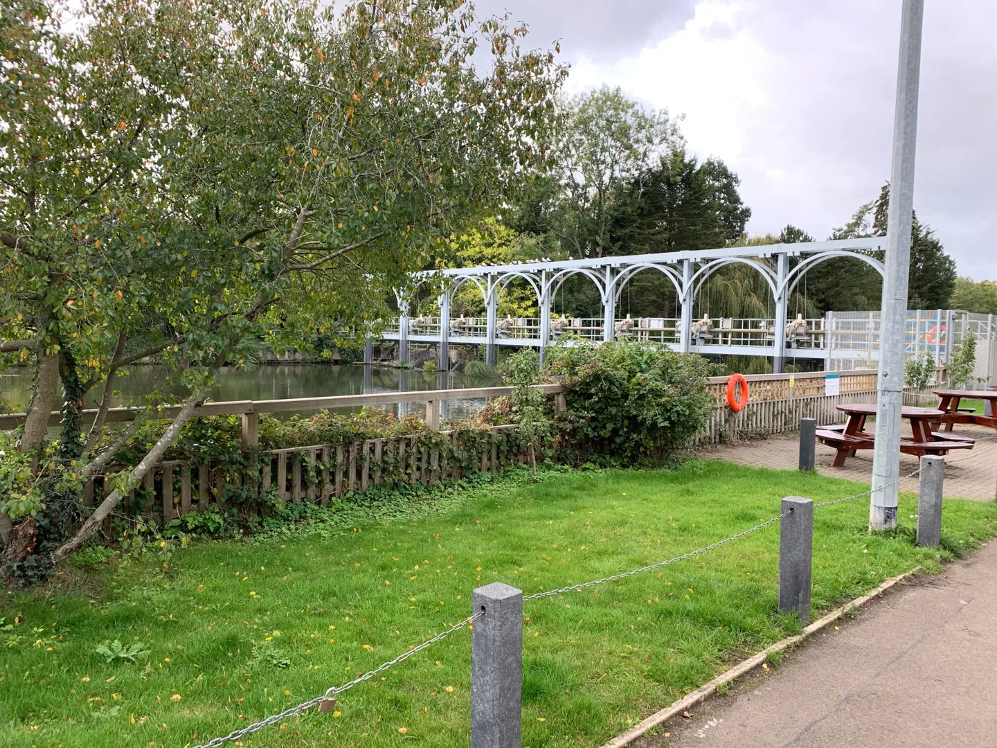 Footbridge crossing a river