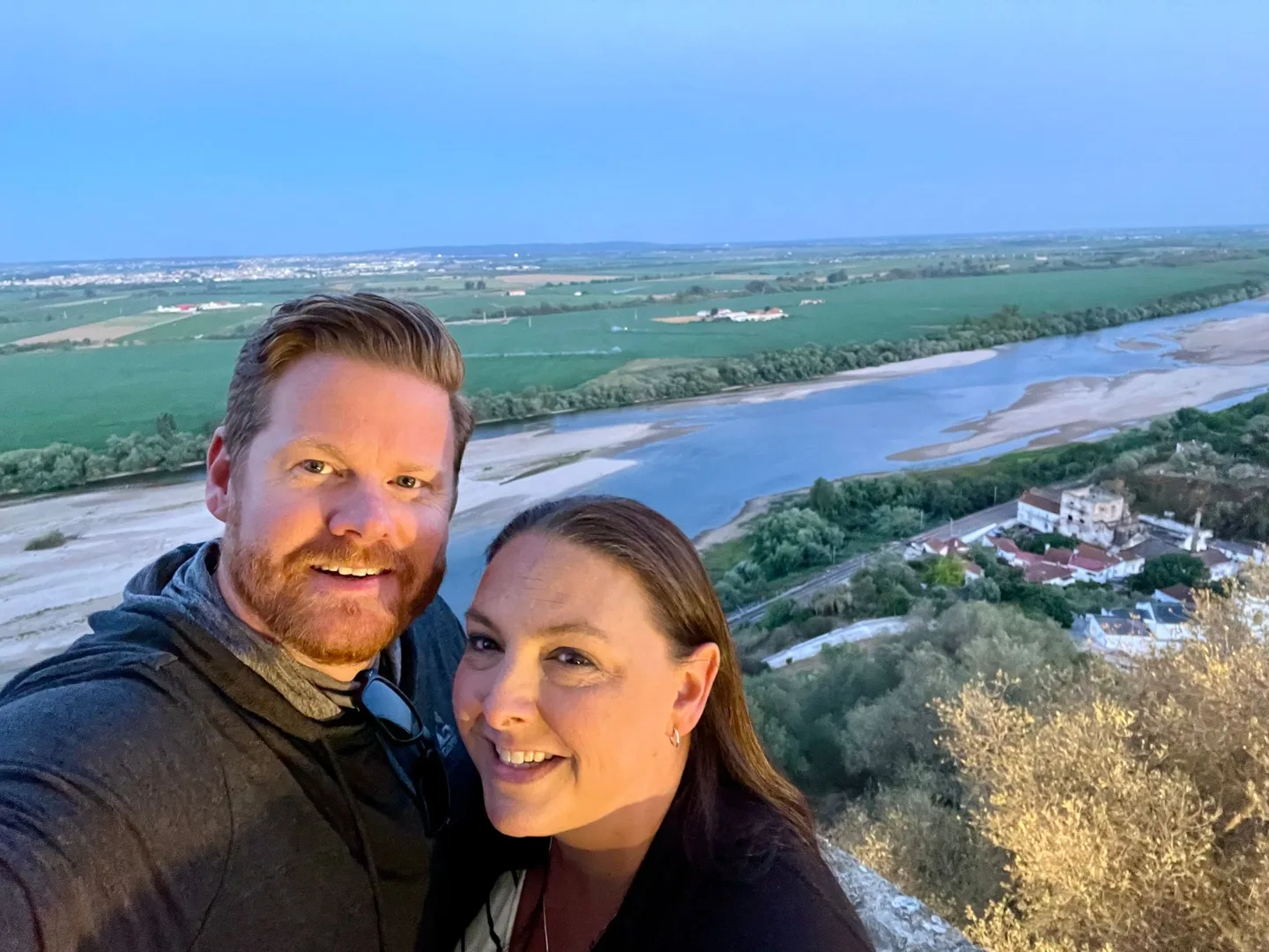 Couple overlooking the river valley