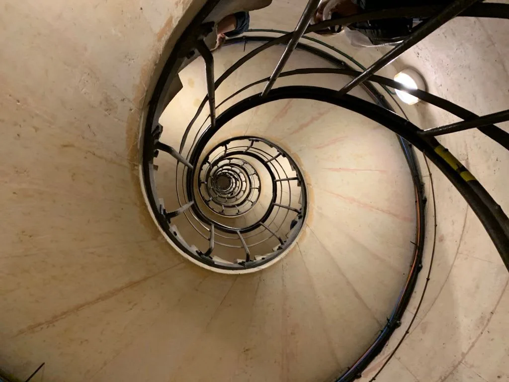 Spiral staircase viewed from above